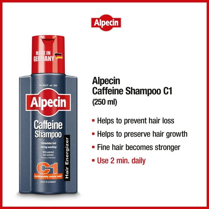 Alpecin Caffeine Shampoo C1 – 275ml | Men’s Hair Care | Caffeine Formula